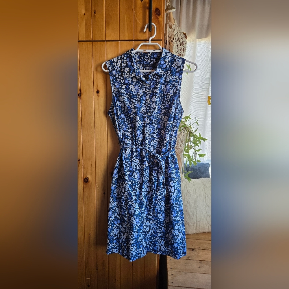 TOMMY HILFIGER Navy Floral Midi Dress